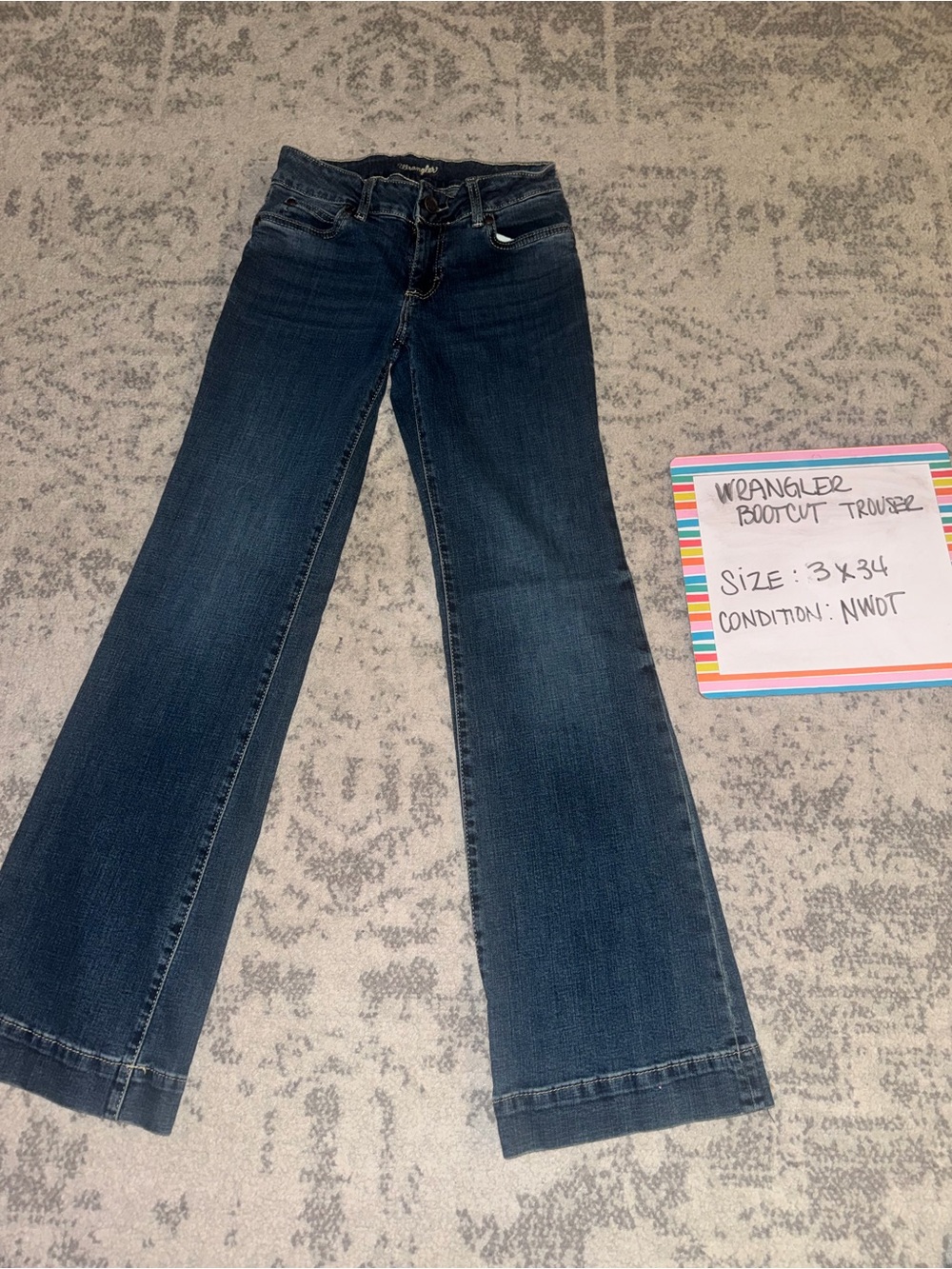 Wrangler Women’s Boot Cut Trousers - Dark Indigo 3x34 NWOT